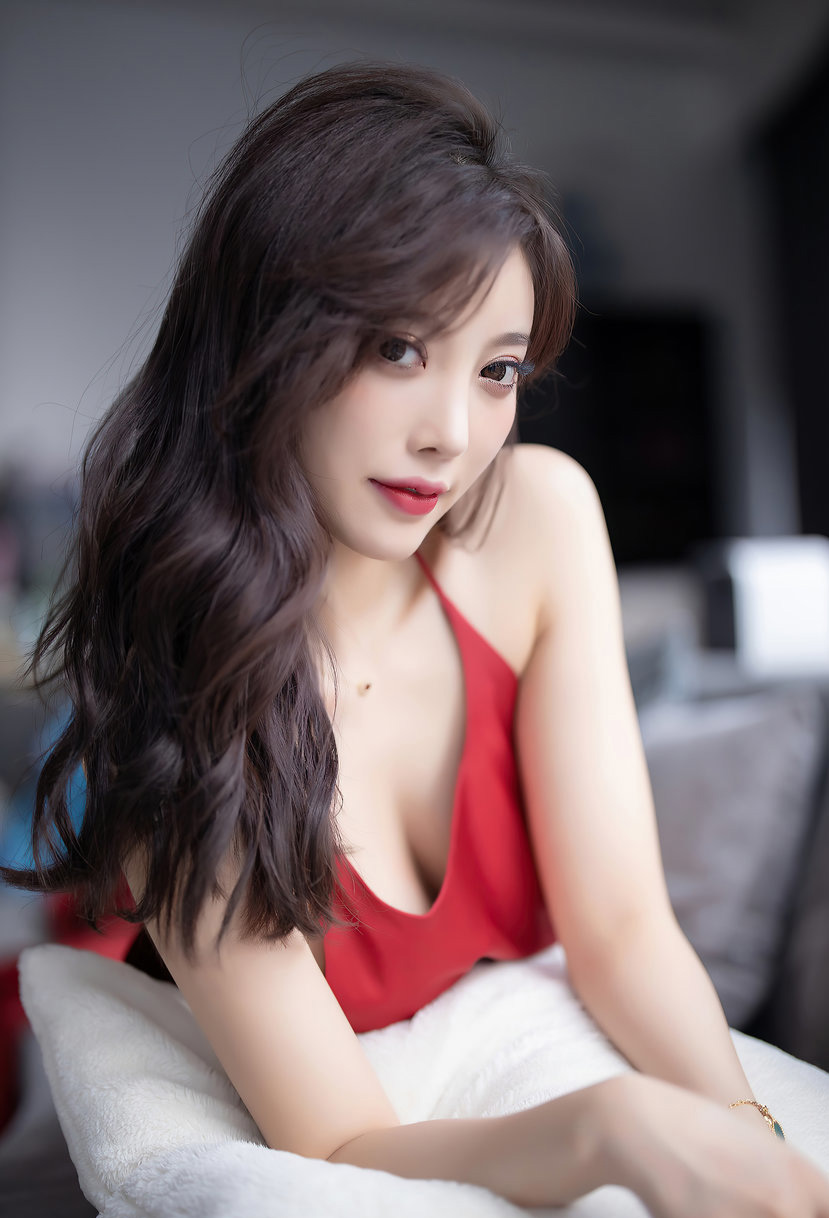 性感御姐杨晨晨极品黑丝美腿红色睡衣美女写真图片